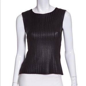 Bailey 44 Black Faux Leather Top